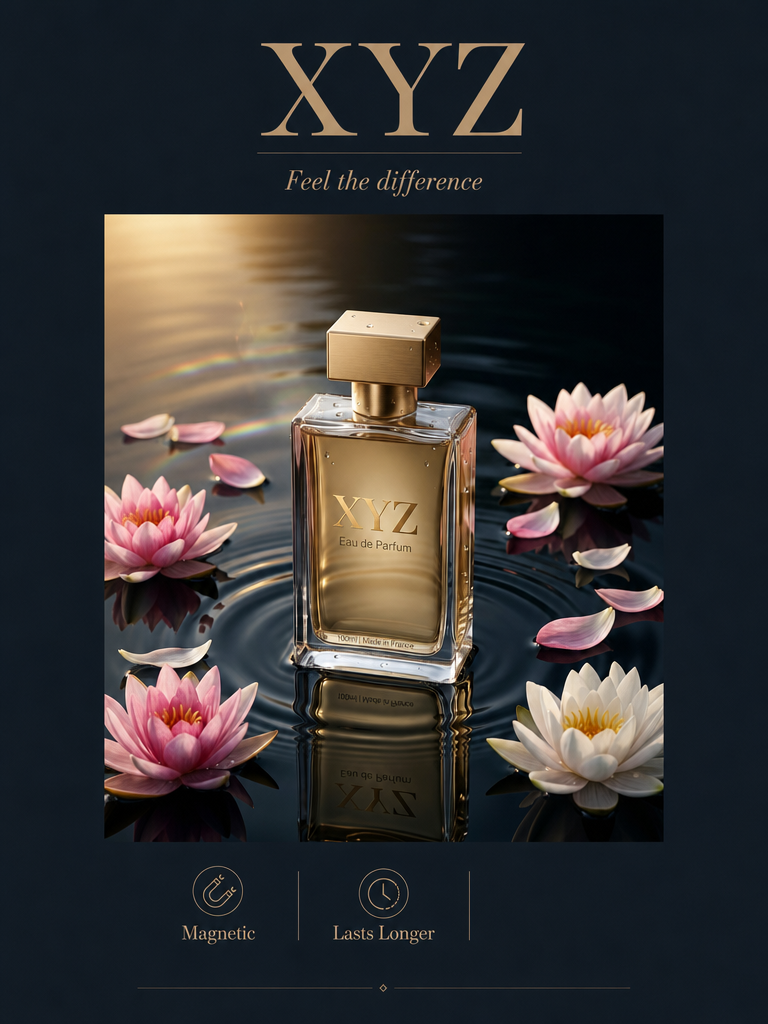 XYZ perfume advertising creative generated with Kazevis